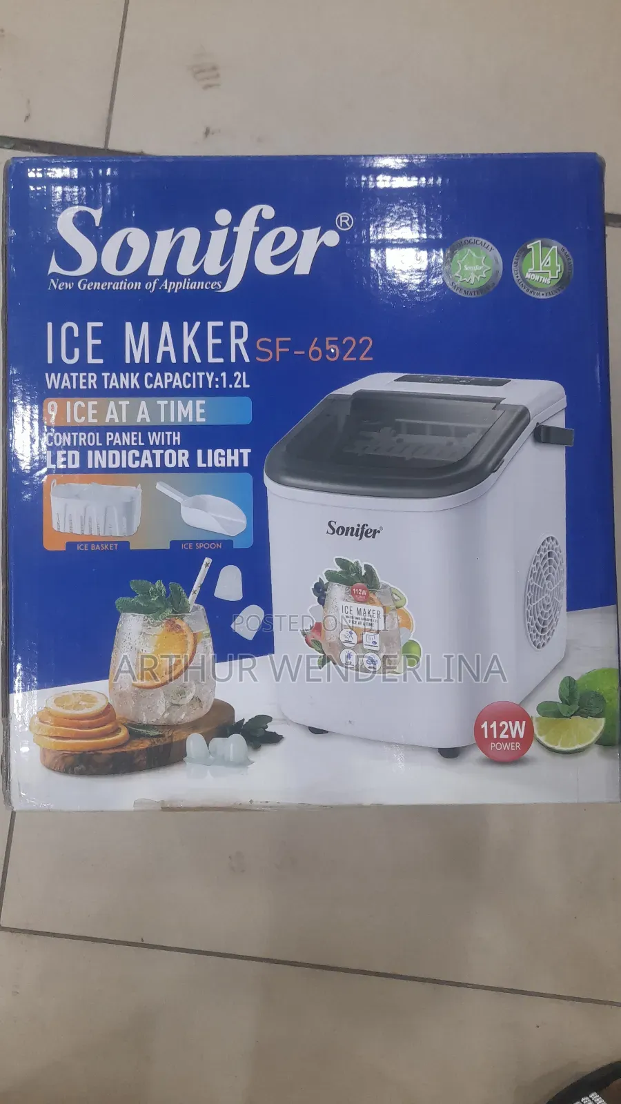 Sonifer Electric Ice Maker Capacity 1.2 L