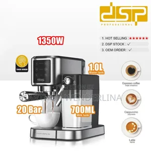 Dsp- Espresso & Latte & Cappuccino Machine 1350watt. Milk Frother -