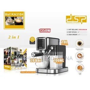 Dsp- Espresso & Latte & Cappuccino Machine 1350watt. Milk Frother -