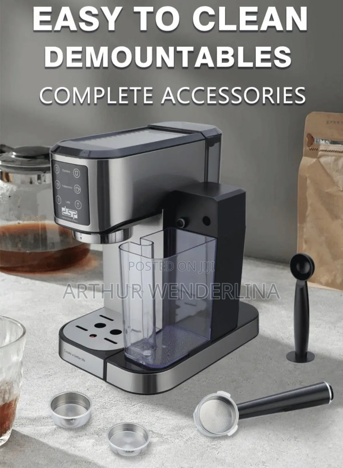Dsp- Espresso & Latte & Cappuccino Machine 1350watt. Milk Frother -