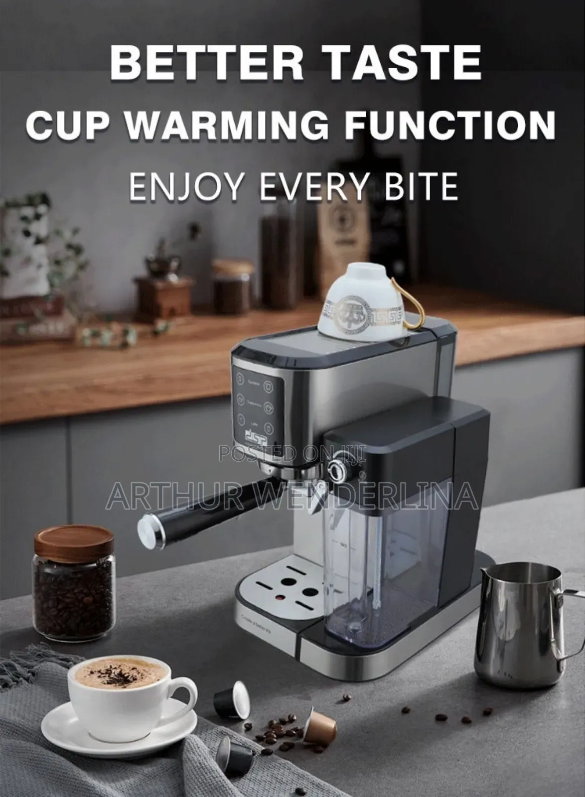 Dsp- Espresso & Latte & Cappuccino Machine 1350watt. Milk Frother -