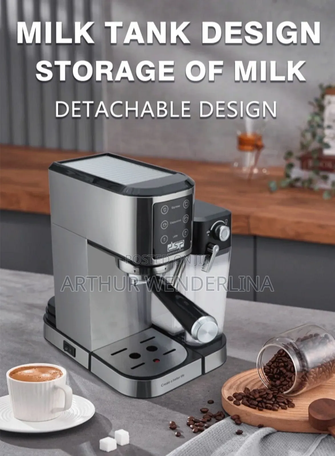 Dsp- Espresso & Latte & Cappuccino Machine 1350watt. Milk Frother -