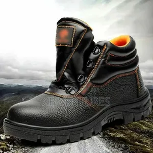 Waterproof High Top Leather Lace Up Boot Black