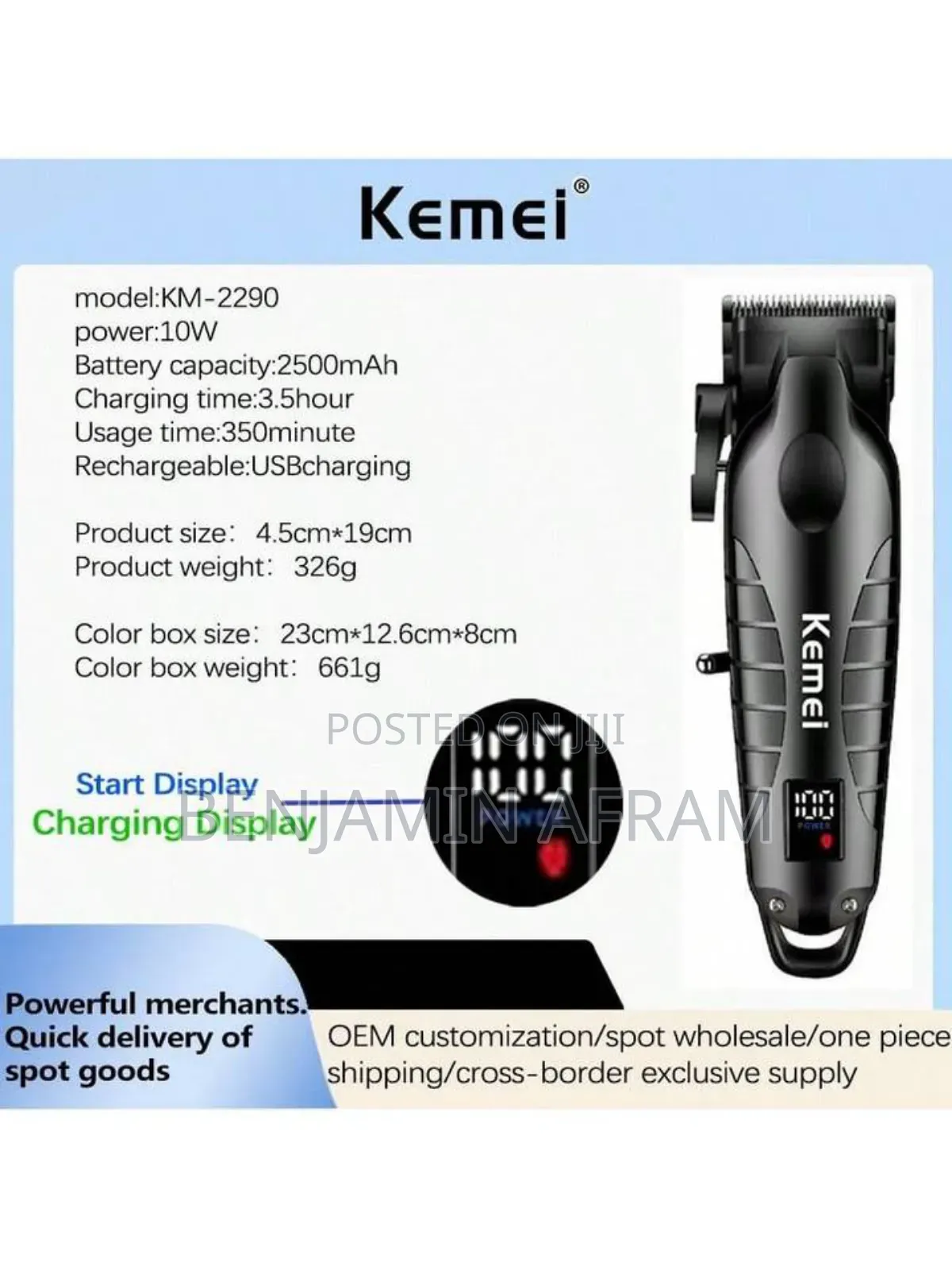 Cordless Portable Hair Clippers for Traveling