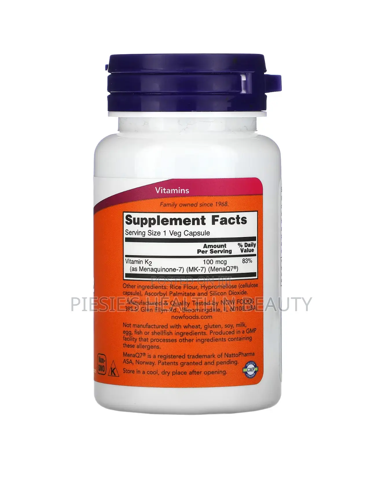 Now Foods, Mk-7 Vitamin K-2 , 100 McG, 60 Veg Capsules