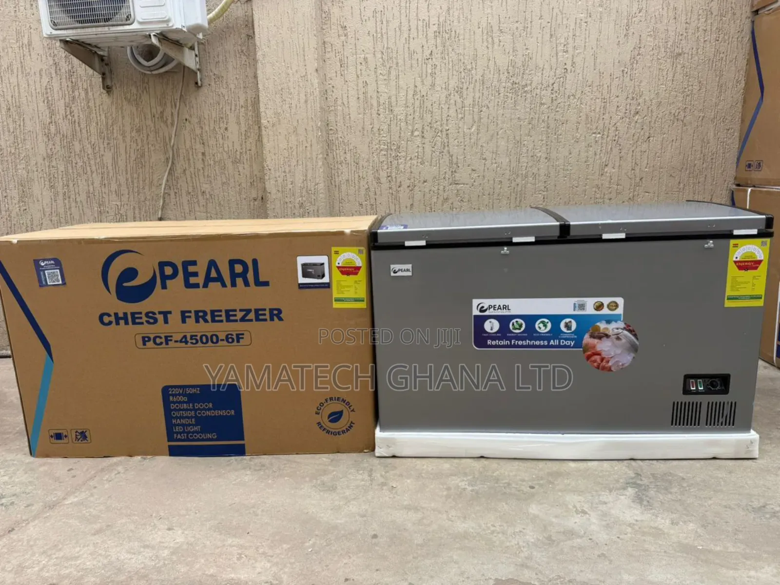 Pearl 358l Double Door Chest Freezer With Sliding Glass