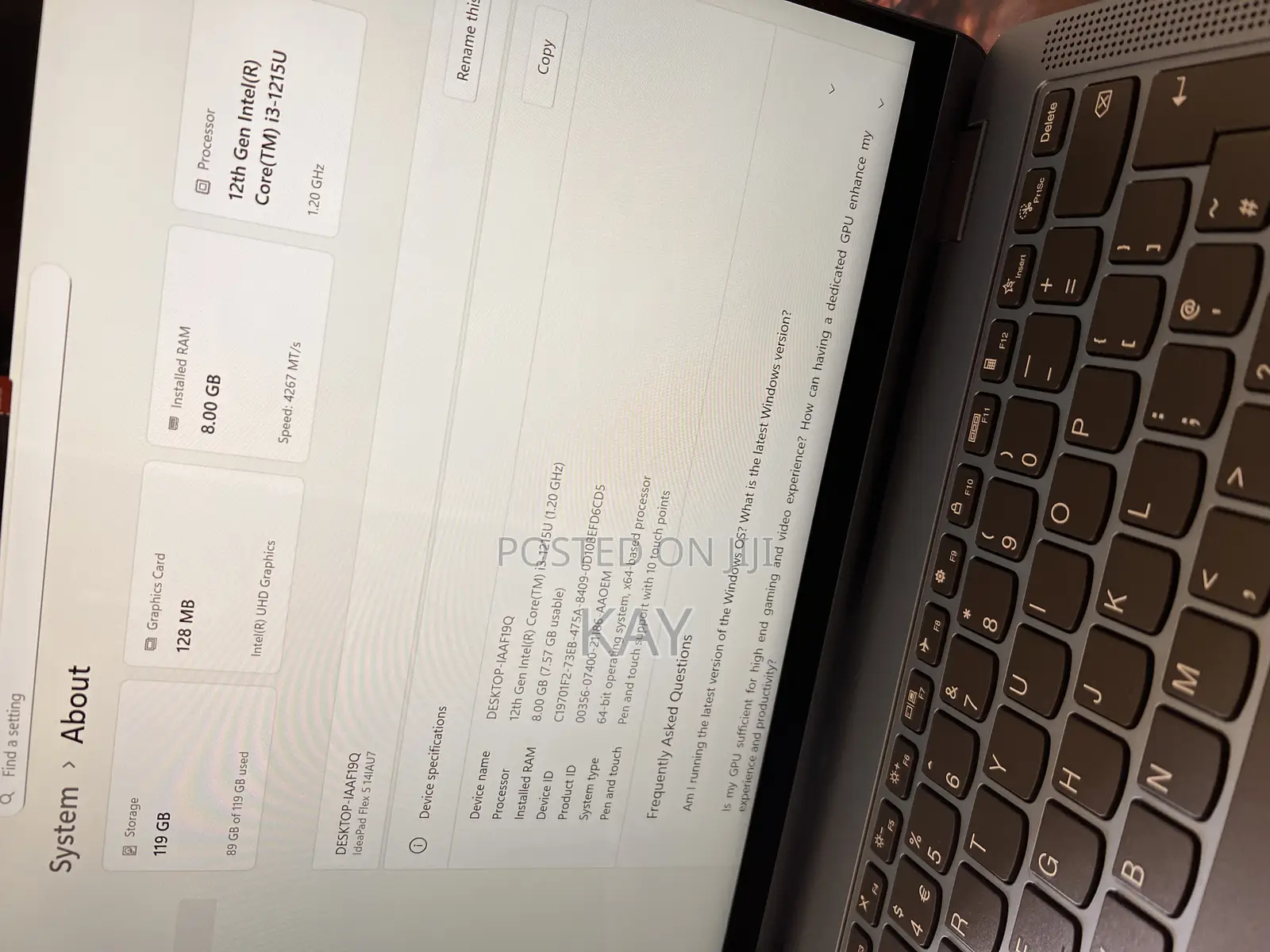 Laptop Lenovo 8GB Intel Core I3 HDD+SSD 256GB
