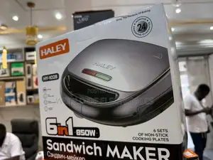 High Quality Haley Sandwich Maker 6 in 1 850watt(Black/Gray)