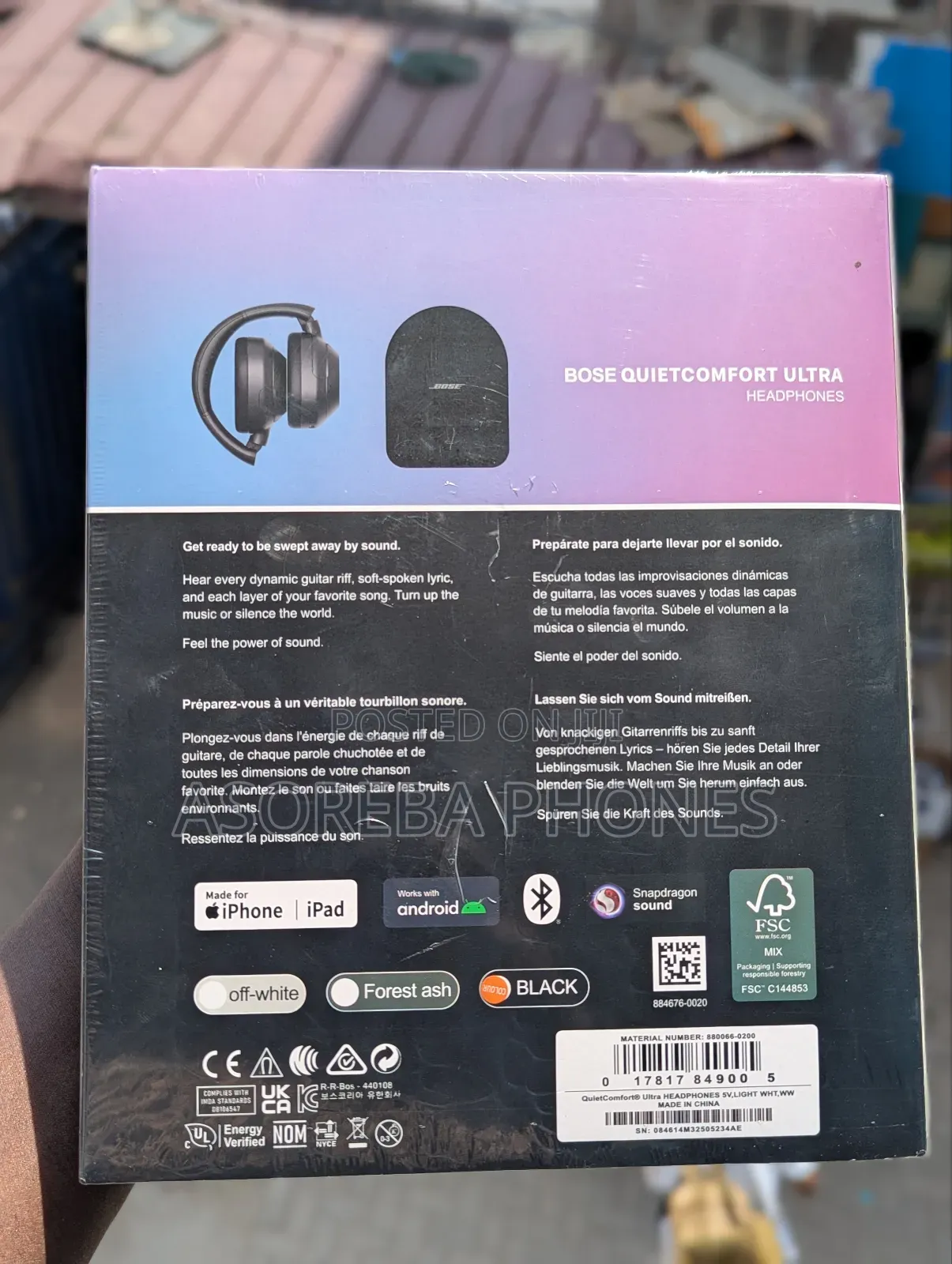 Bose Quietcomfort Ultra Wireless Headset With Carrying Bag Anc