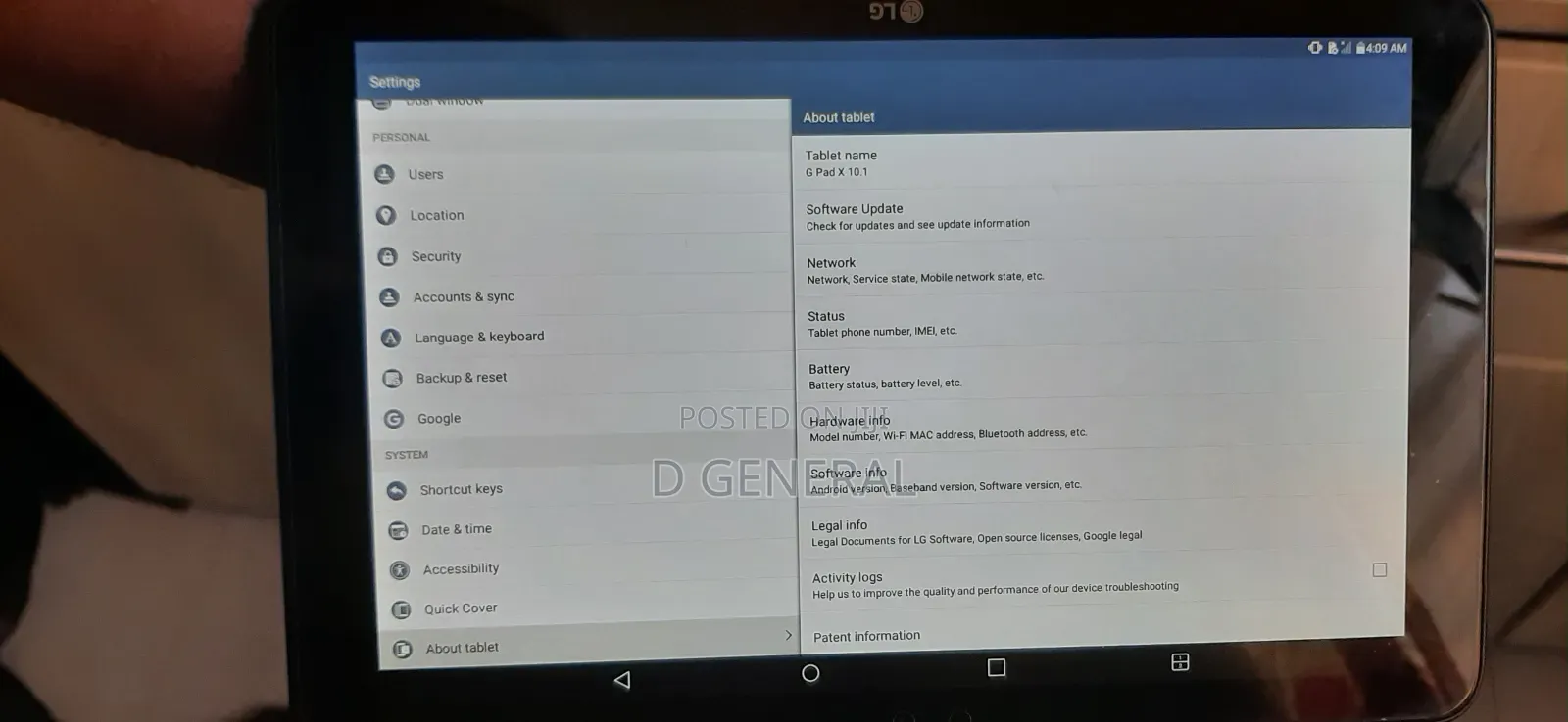 LG G Pad 10.1 32 GB Black