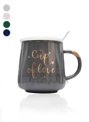450ml Ceramic Coffee Mug With Ceramic Lid Spoon. Ghx1571