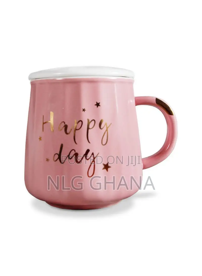 450ml Ceramic Coffee Mug With Ceramic Lid Spoon. Ghx1571
