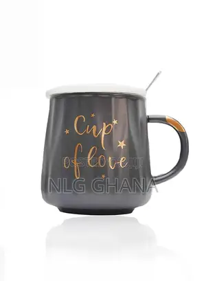 450ml Ceramic Coffee Mug With Ceramic Lid Spoon. Ghx1571