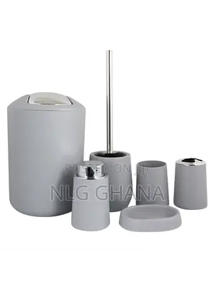 6-PCS Bathroom Accessories Set With Trash Can/Bin.