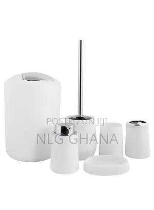 6-PCS Bathroom Accessories Set With Trash Can/Bin.