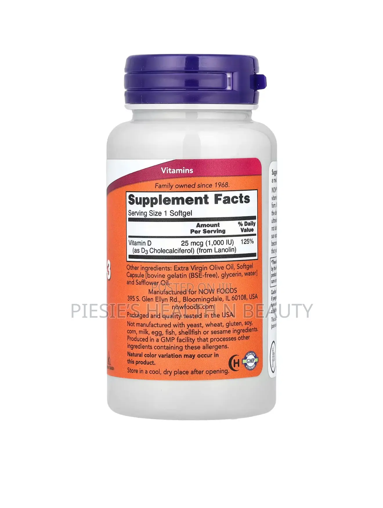 Now Foods Vitamin D3 1000 Iu, 180 Softgels