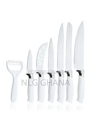7pcs Stainless Steel Non-Stick Coating Kitchen Knife Set. Ghx1881