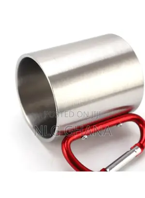 220ml Stainless Steel Portable Mug Cup With Carabiner. Tvx10912
