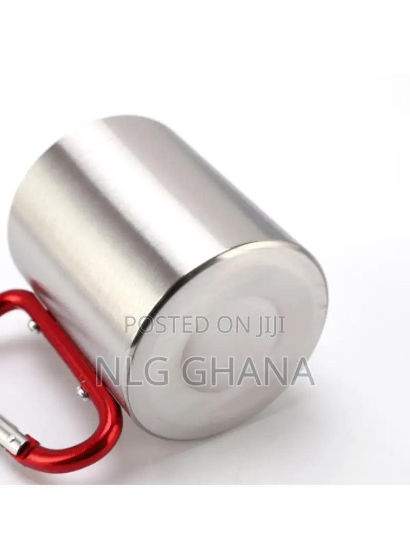220ml Stainless Steel Portable Mug Cup With Carabiner. Tvx10912