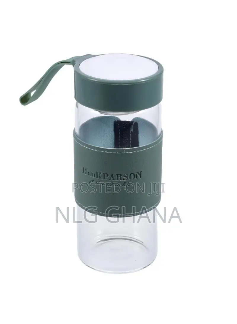 480ml High Borosilicate Glass Water Bottle Leather Sleeve. Tvx21652