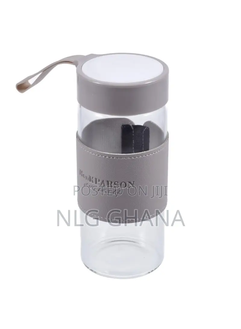 480ml High Borosilicate Glass Water Bottle Leather Sleeve. Tvx21652