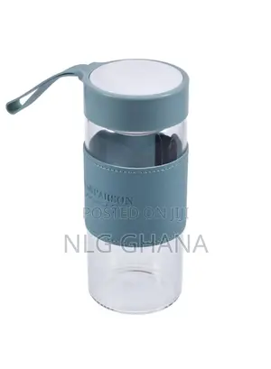 480ml High Borosilicate Glass Water Bottle Leather Sleeve. Tvx21652