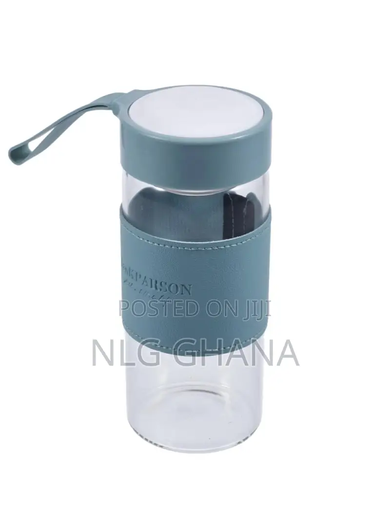 480ml High Borosilicate Glass Water Bottle Leather Sleeve. Tvx21652