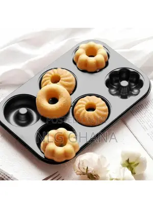 6-Donut Carbon Steel Non-Stick Easy Grip Baking Mold. Ghx5262