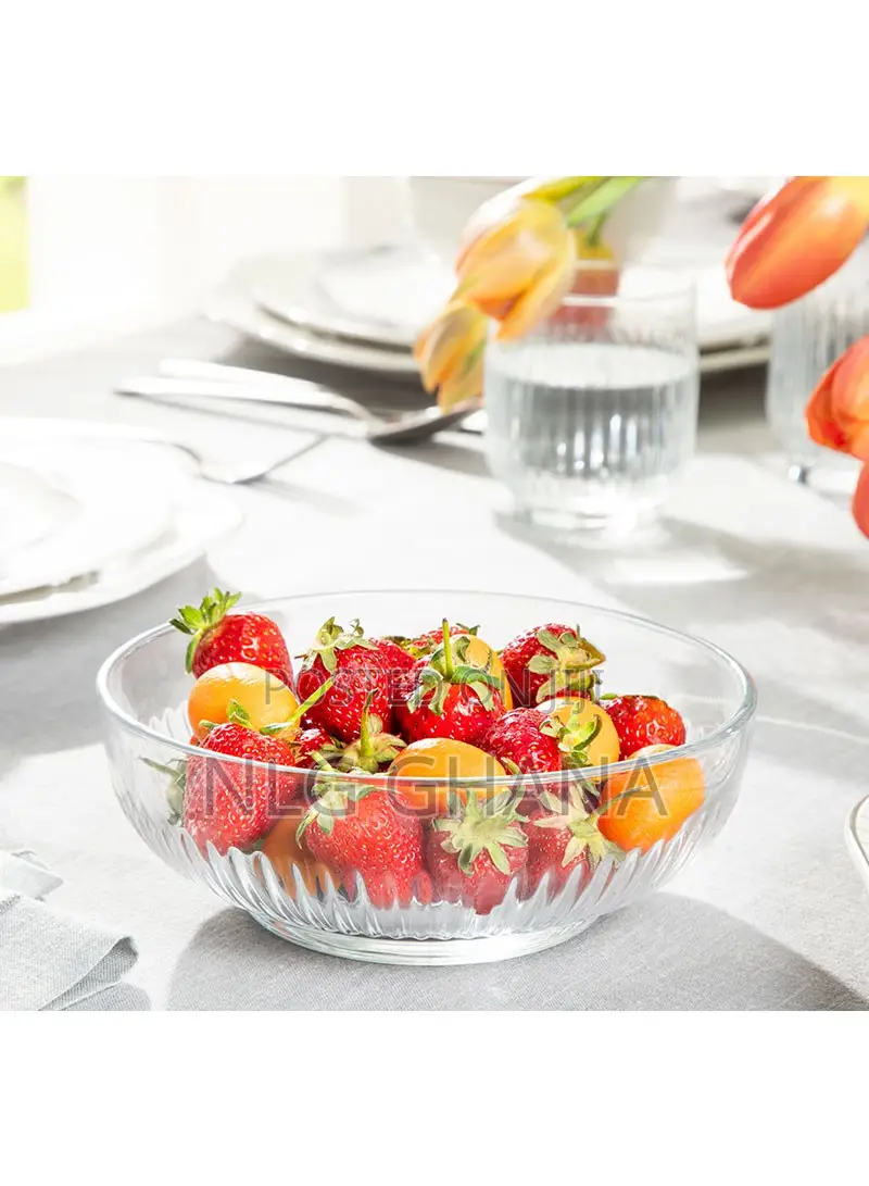 1500ml Roso Glass Salad Bowl - Transparent. Ehx1254