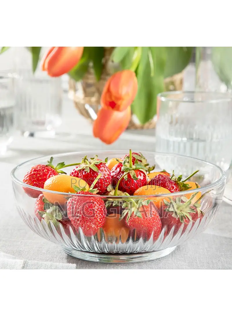 1500ml Roso Glass Salad Bowl - Transparent. Ehx1254