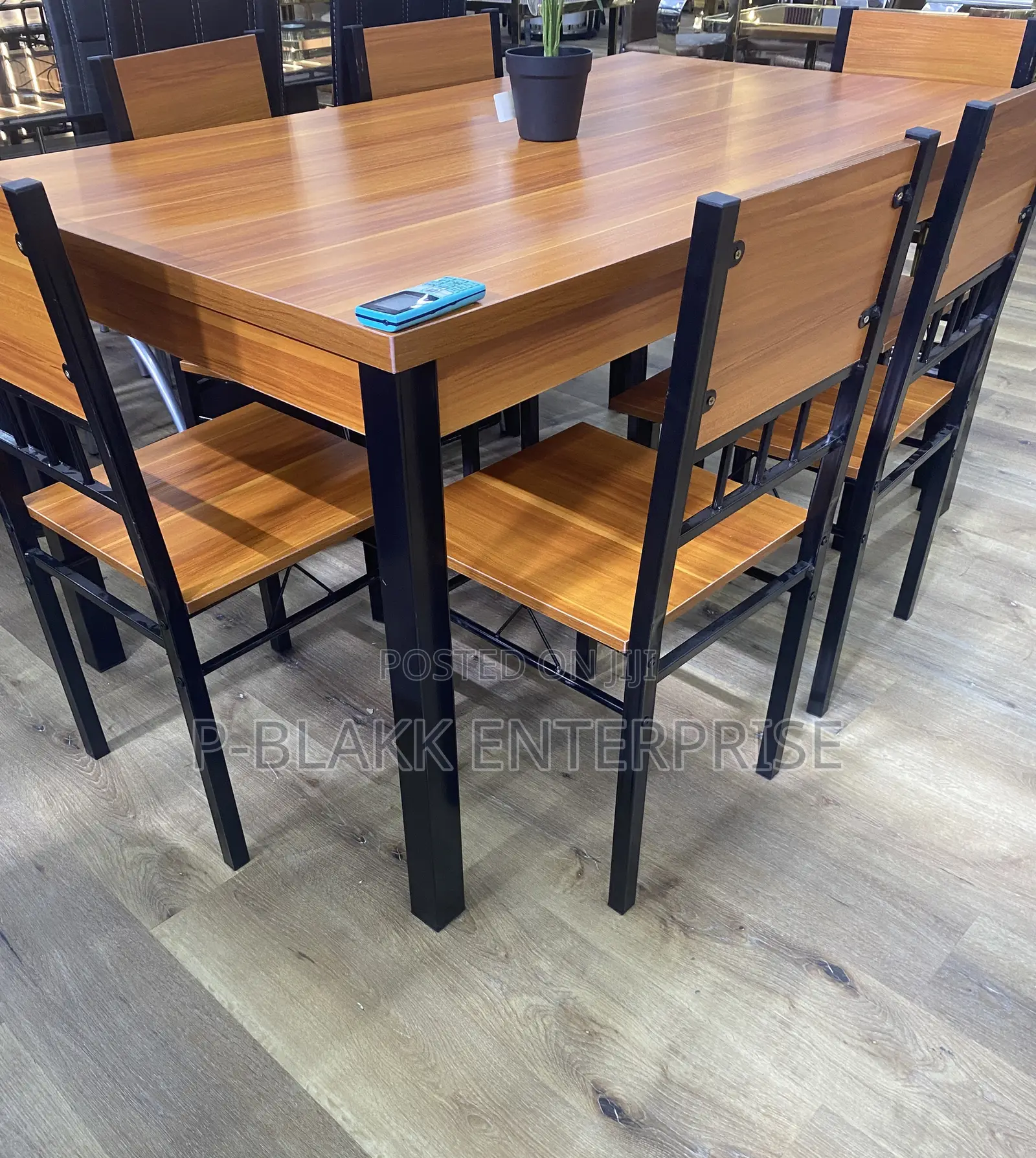 Wood Color Dining Set With 6chairs