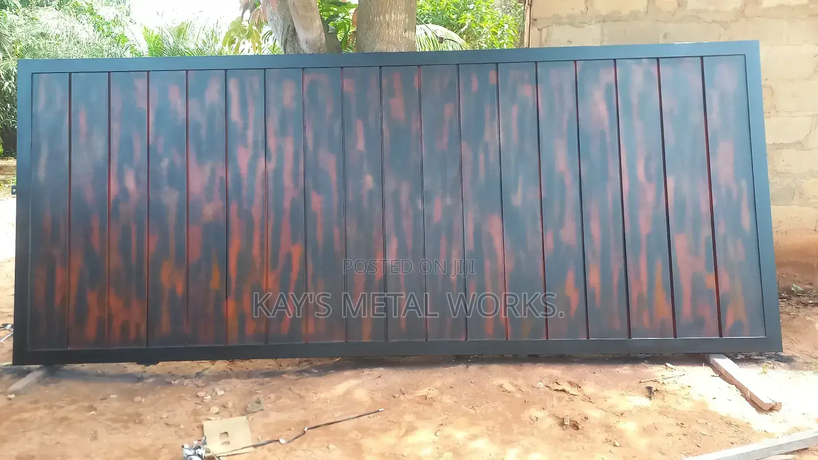 Modern Metal Gate With Wood-Look Finish | Custom Made
