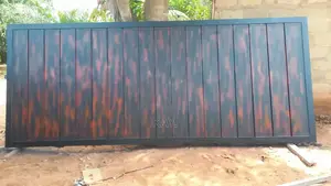 Modern Metal Gate With Wood-Look Finish | Custom Made