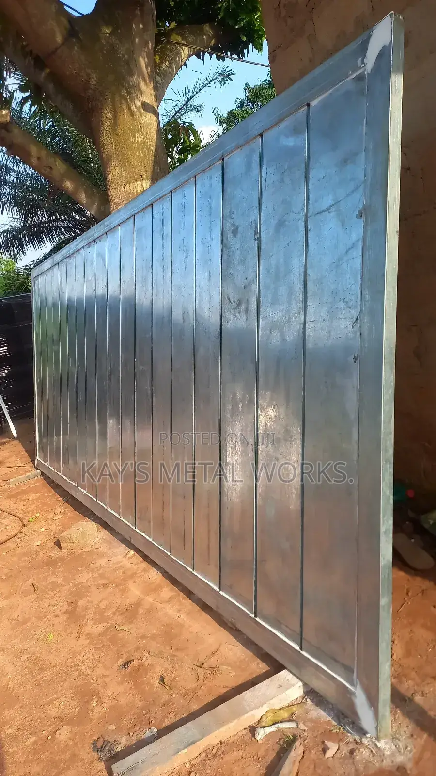 Modern Metal Gate With Wood-Look Finish | Custom Made