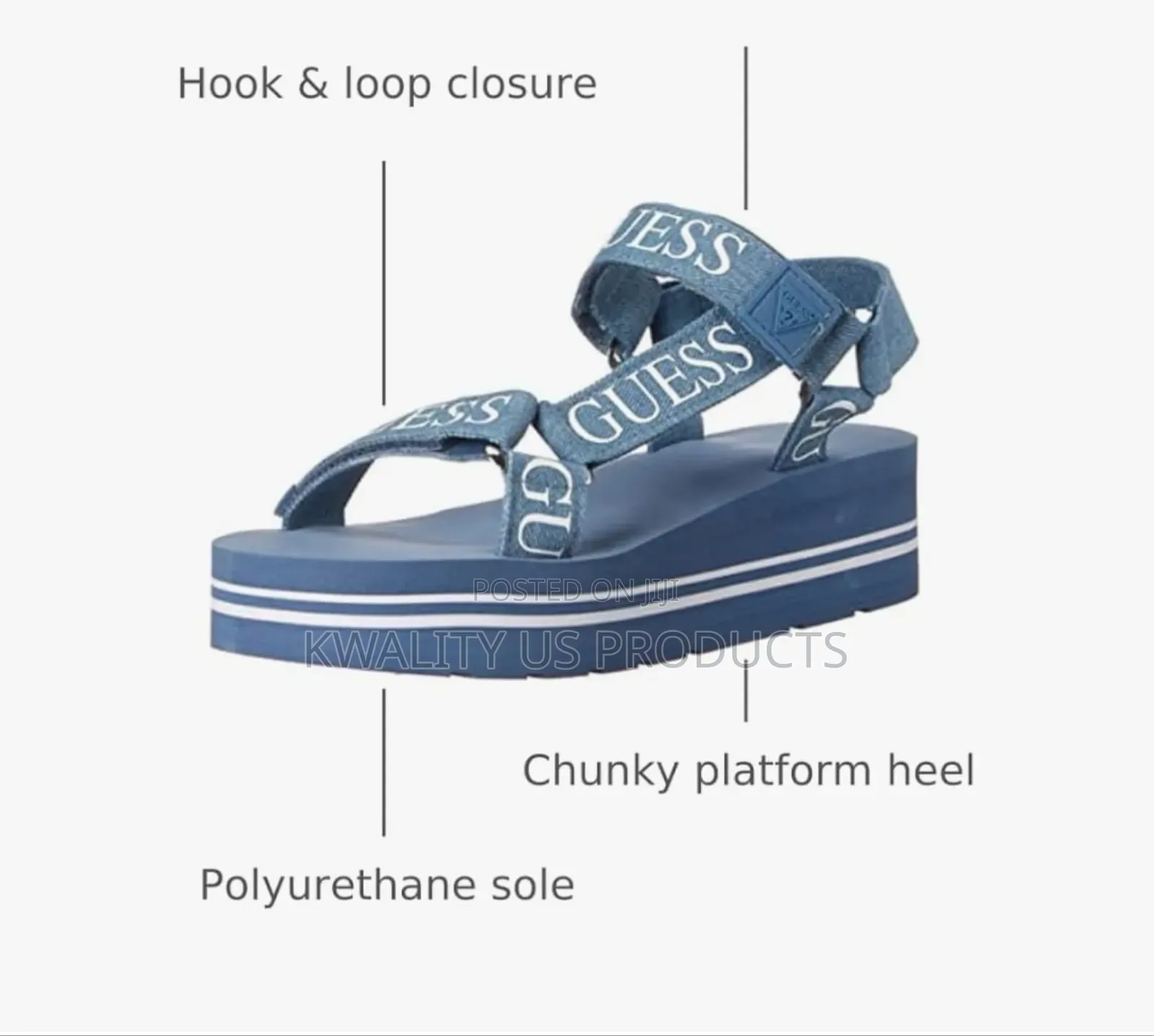 Guess Ladies Avin Logo Sandals