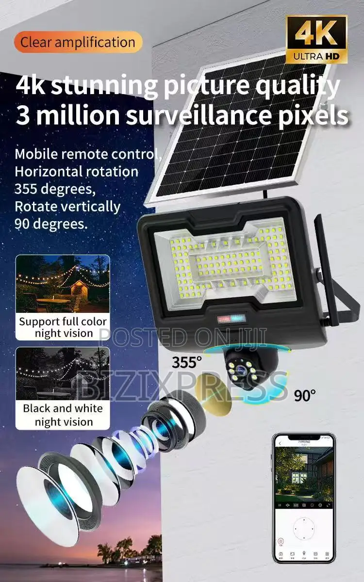 4g Floodlight Solar Camera-600w