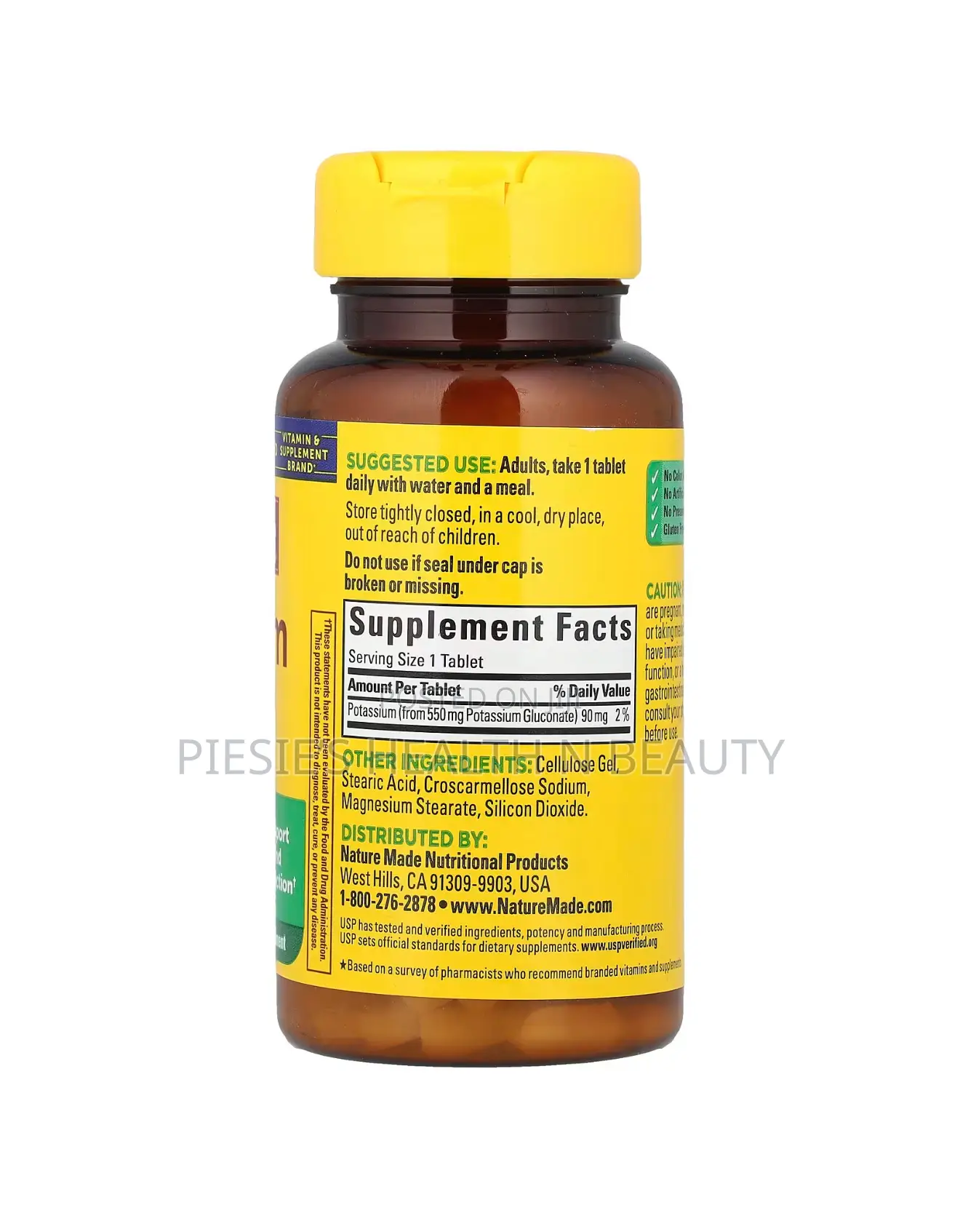 Nature Made Potassium Gluconate 550mg, 100 Tablets