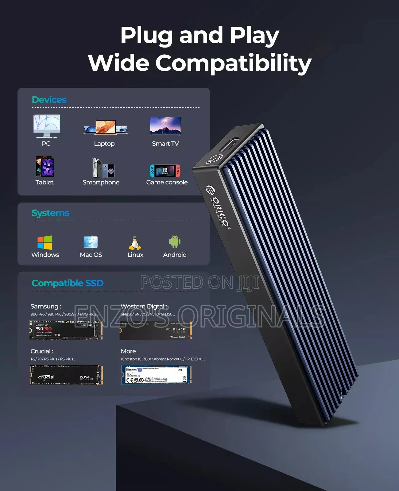 M.2 Nvme Ssd Enclosure 10gbps Original Orico Brand