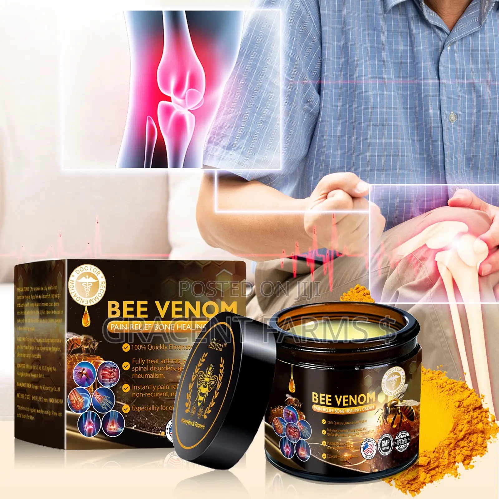 Bee Venom Pain Relief Bone Healing Cream - Black Label - 60g