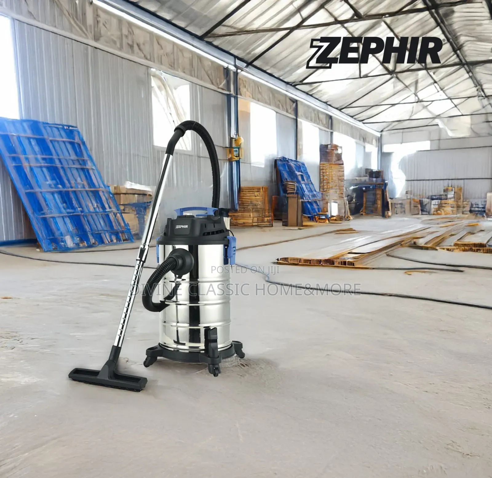 30lit Zephir Wet Dry Industrial Vacuum Cleaner With Wheels