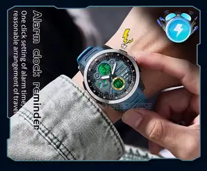 Sanda Men Sport Led Display Quartz Waterproof Dual Display Digital