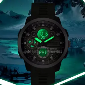 Sanda Men Sport Led Display Quartz Waterproof Dual Display Digital