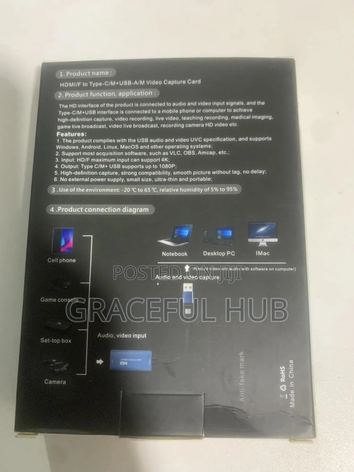 Usb and Typec Video and Audio Capture Card