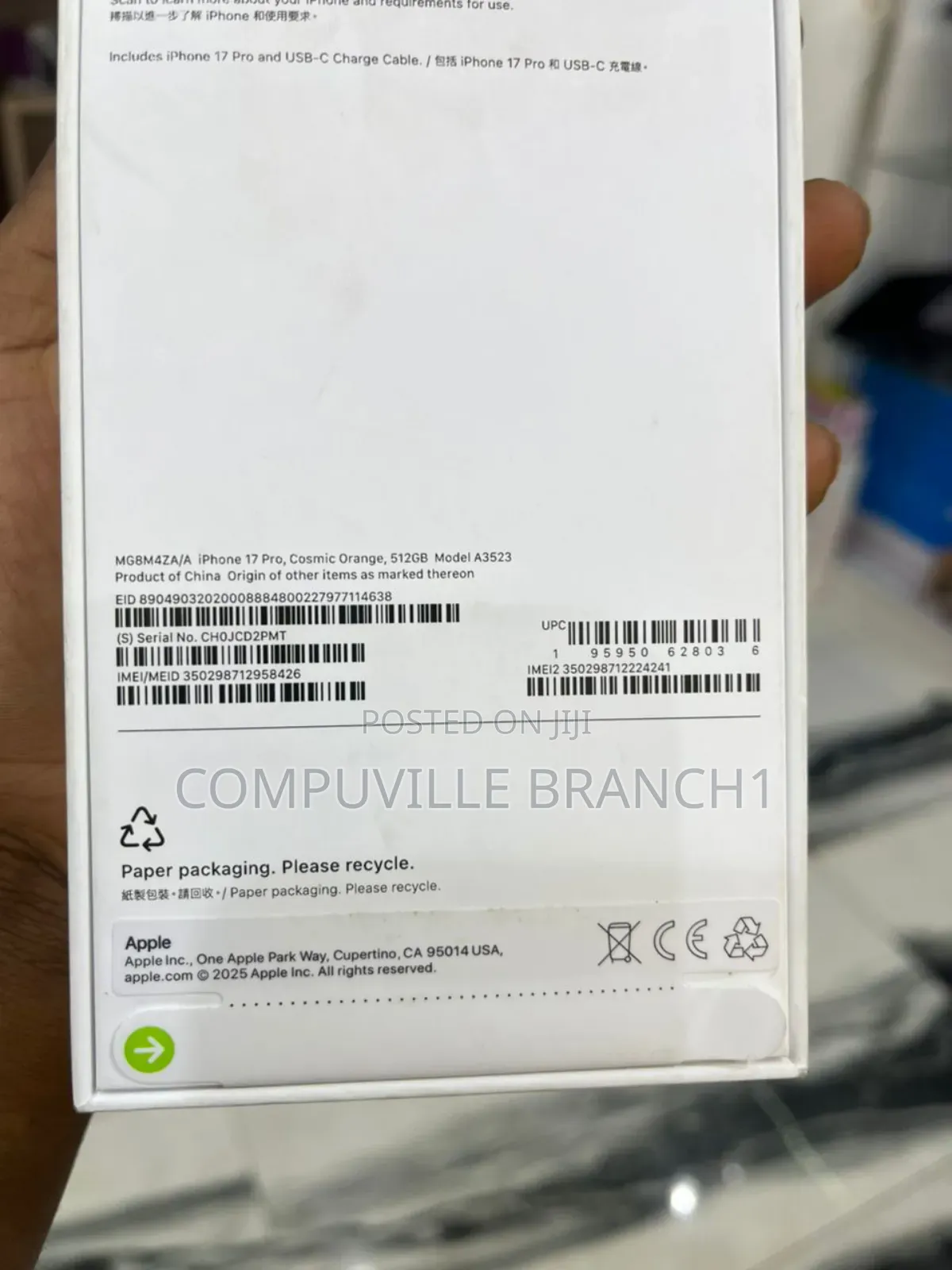 New Apple iPhone 17 Pro 512 GB Orange