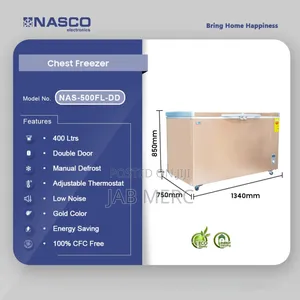Nasco-400-ltrs-double-door-chest-freezer 2 Doors Gold New