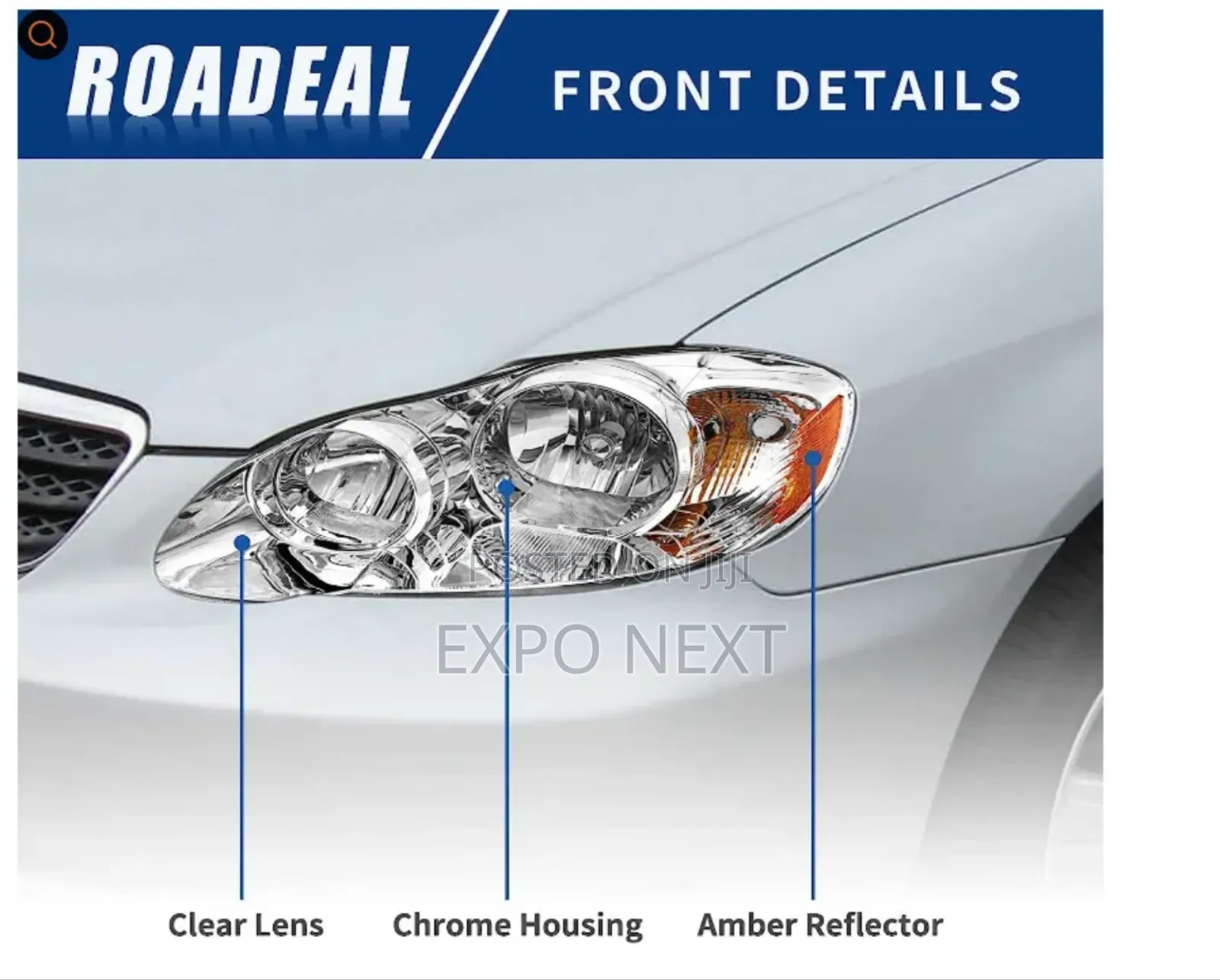 Headlights Pair For 2003-2008 Toyota Corolla Chrome