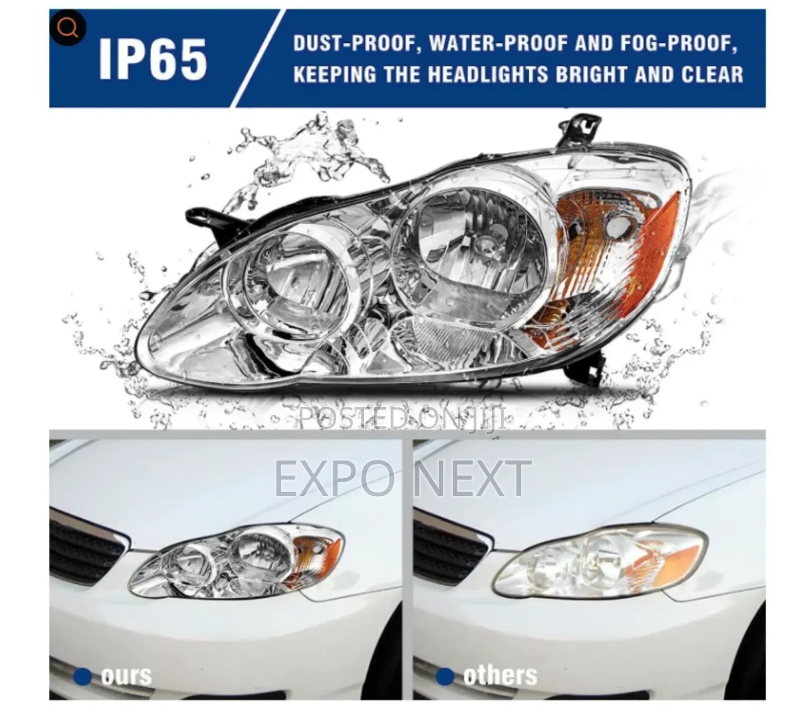 Headlights Pair For 2003-2008 Toyota Corolla Chrome