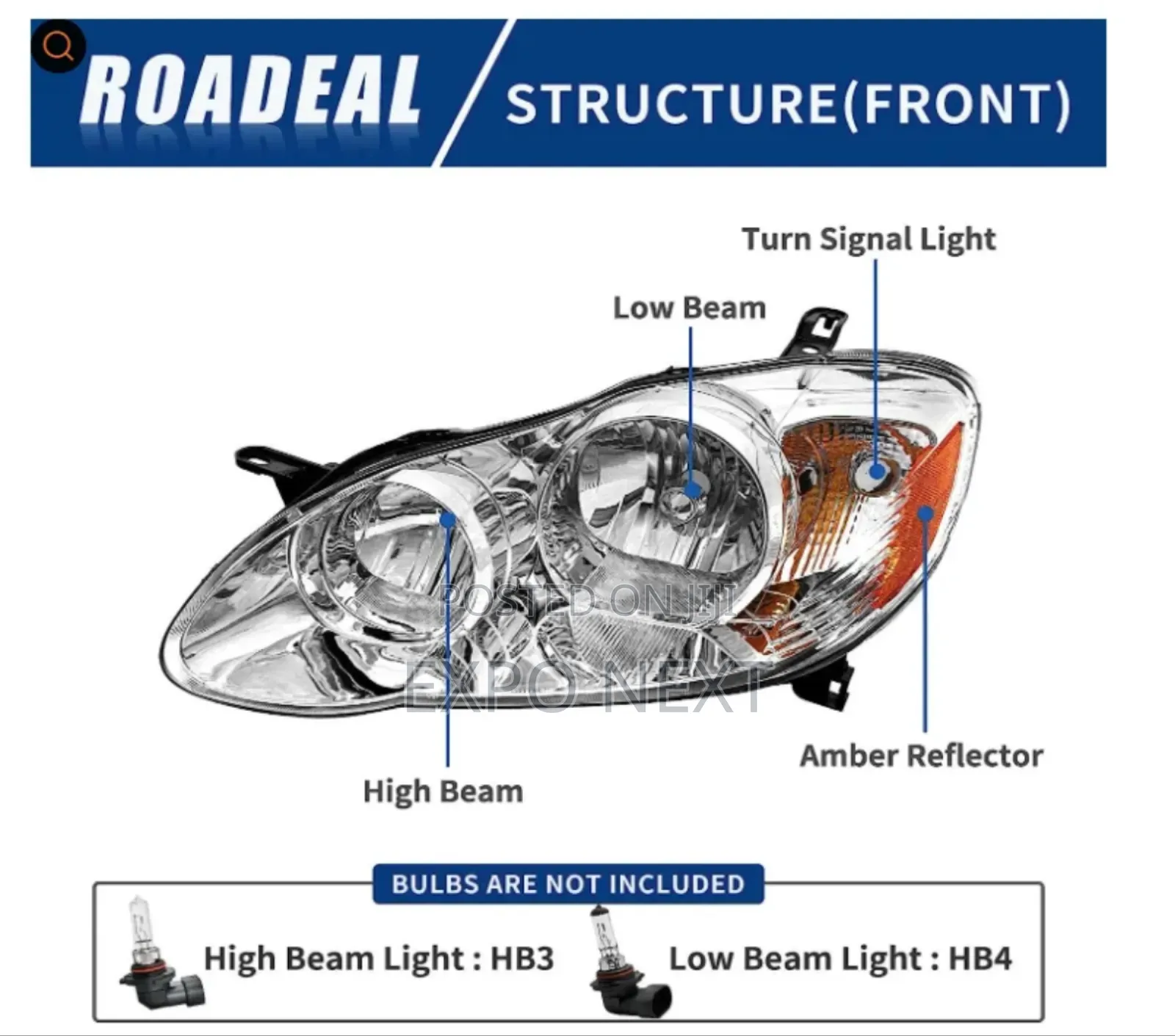 Headlights Pair For 2003-2008 Toyota Corolla Chrome