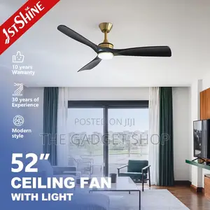 Ceiling Fan With Light( Gold Black )