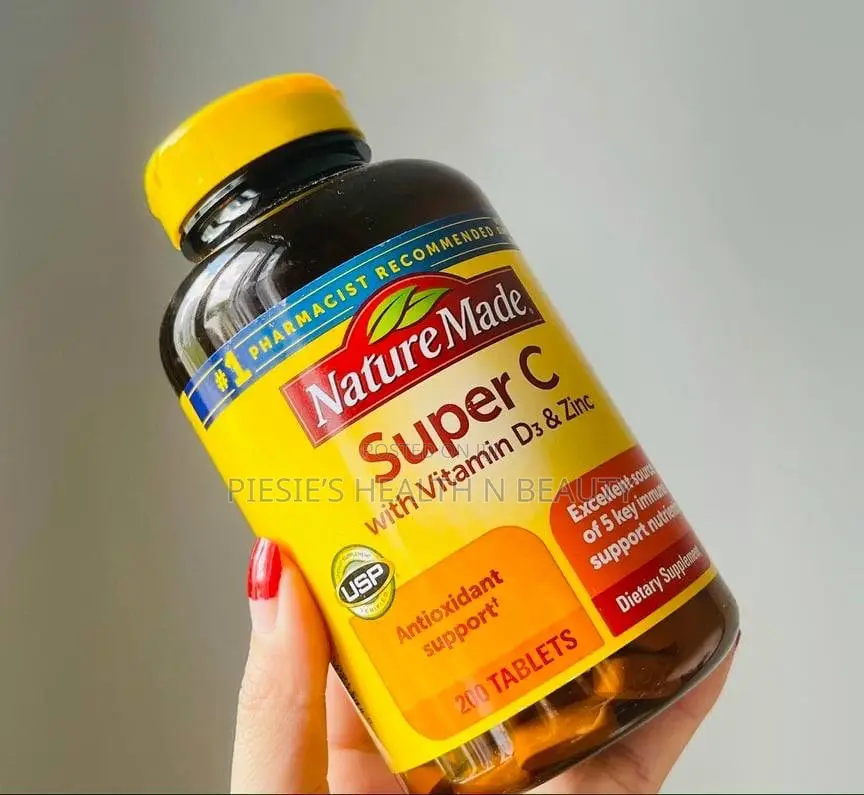 Nature Made Super C With Vitamin D3 and Zinc, Immune Support, 200 Tabs